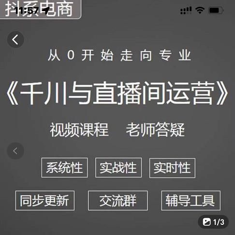 图片[1]-阳光·千川与直播间运营从0开始走向专业，93节完整版-xx网创