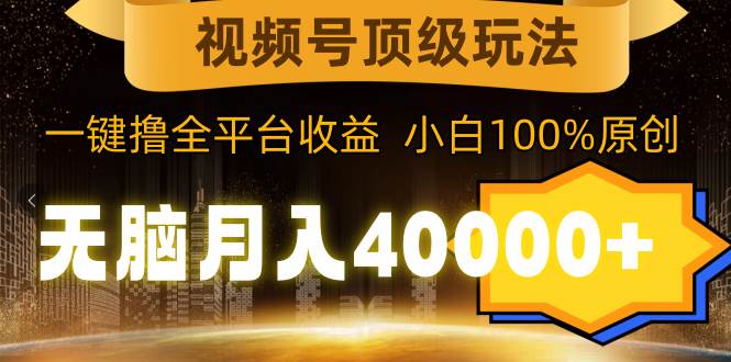 视频号顶级玩法，无脑月入40000+，一键撸全平台收益，纯小白也能100%原创-学途在线