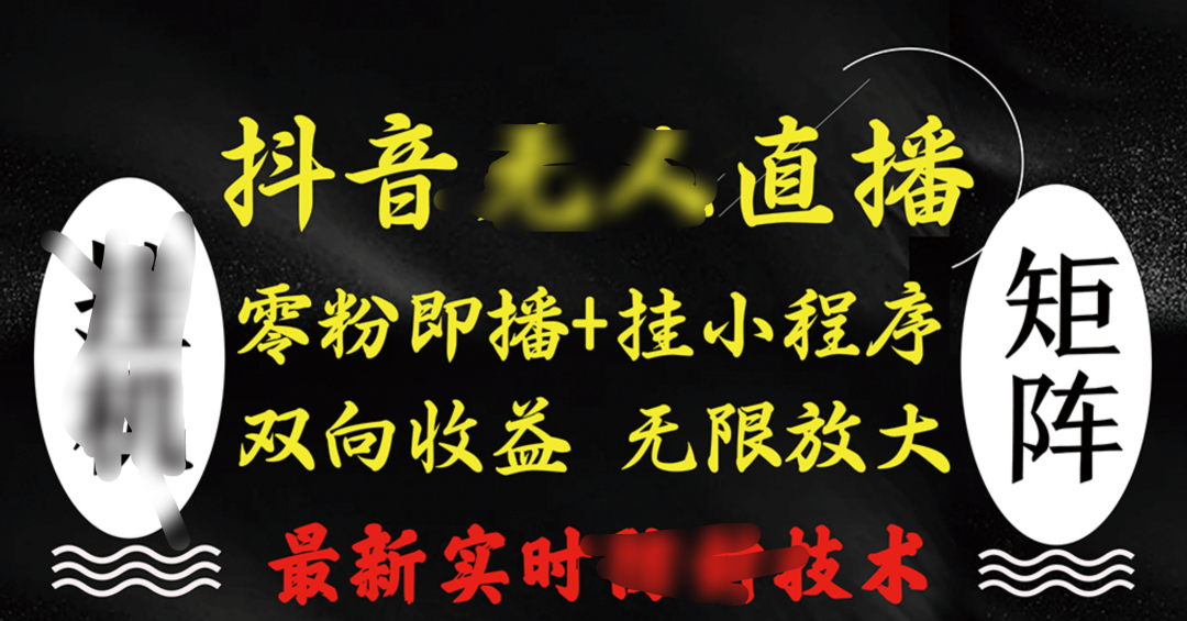 抖音无人直播最新独家玩法，小雪花+撸音浪双向收益，可矩阵放大-学途在线