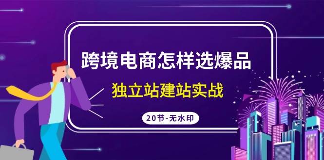 跨境电商怎样选爆品，独立站建站实战（20节高清无水印课）-学途在线