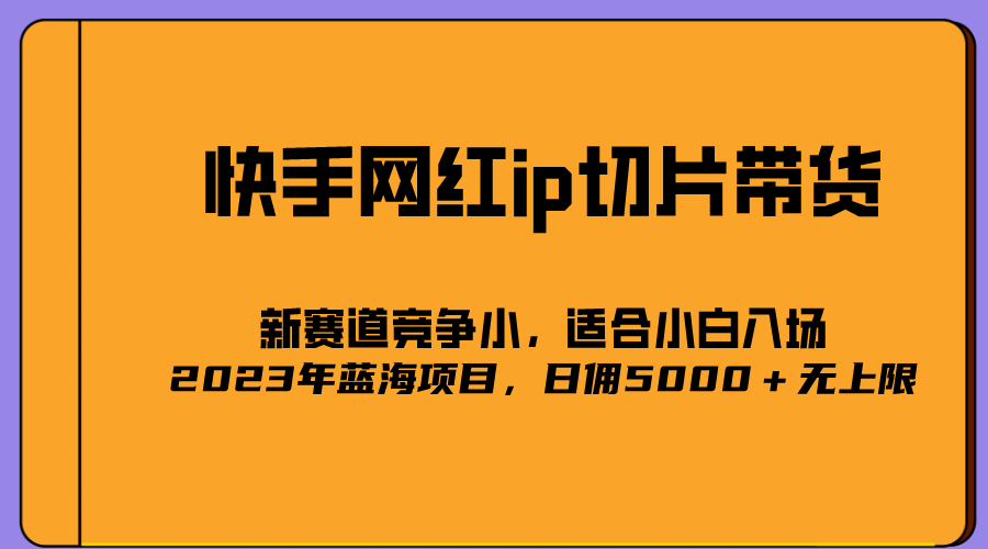 2023爆火的快手网红IP切片，号称日佣5000＋的蓝海项目，二驴的独家授权-学途在线