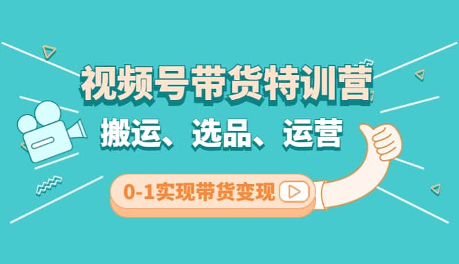 视频号带货特训营(第3期)：搬运、选品、运营、0-1实现带货变现-学途在线