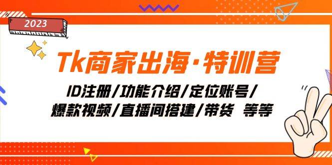 Tk商家出海·特训营：ID注册/功能介绍/定位账号/爆款视频/直播间搭建/带货-学途在线