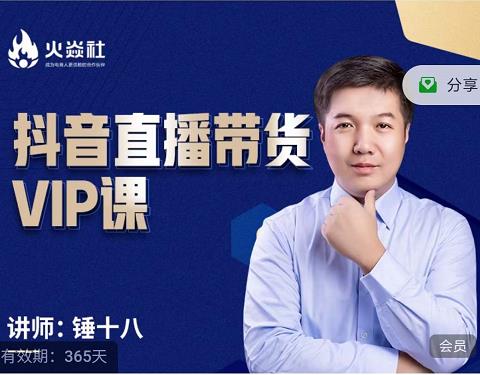 锤十八-抖音直播带货VIP课，专注直播带货有效盈利模式-学途在线