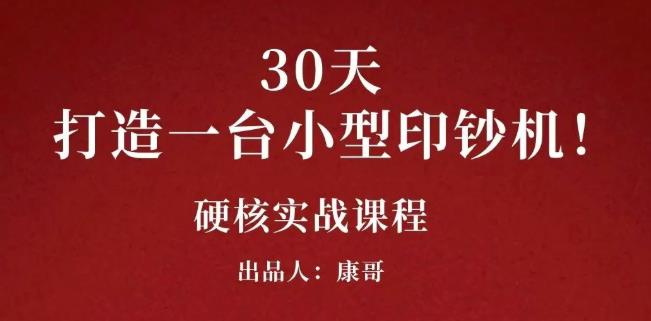康哥30天打造一台小型印钞机：躺赚30万的项目完整复盘（视频教程）-学途在线