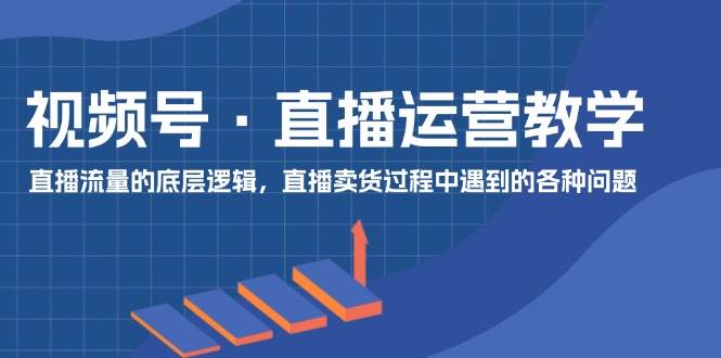 视频号 直播运营教学：直播流量的底层逻辑，直播卖货过程中遇到的各种问题-学途在线