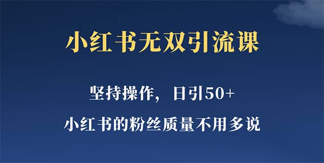 小红书无双课一天引50+女粉，不用做视频发视频，小白也很容易上手拿到结果-学途在线