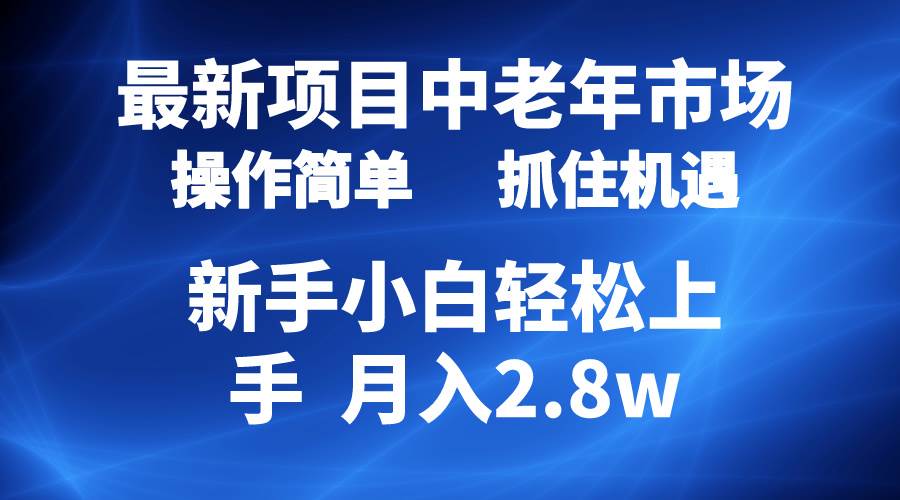 2024最新项目，中老年市场，起号简单，7条作品涨粉4000+，单月变现2.8w-学途在线