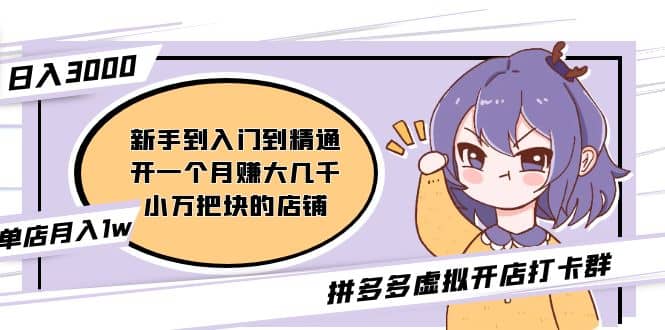 拼多多虚拟开店打卡群：新手到入门到精通-学途在线