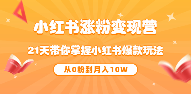 《小红书涨粉变现营》21天带你掌握小红书爆款玩法 从0粉到月入10W-学途在线
