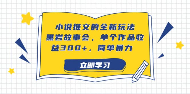 小说推文的全新玩法，黑岩故事会，单个作品收益300+，简单暴力-学途在线