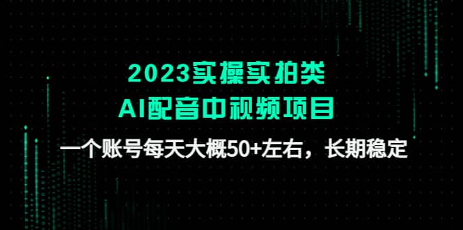 2023实操实拍类AI配音中视频项目，一个账号每天大概50+左右，长期稳定-学途在线